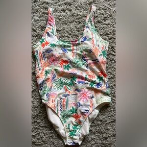 Old Navy One Piece Colorful Tropical Print Swimsuit XXL